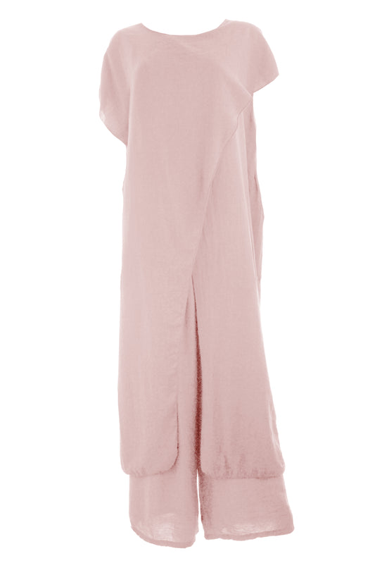 Crossover Tunic Top Wide Leg Trouser Set