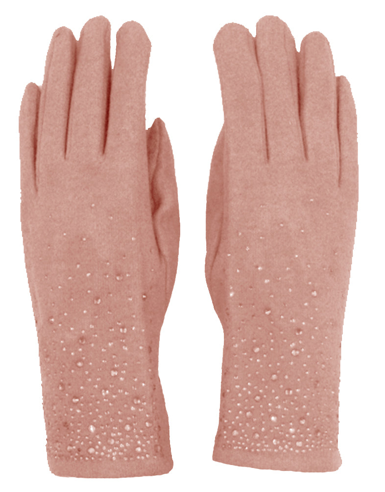 Diamante Detail Cashmere Gloves