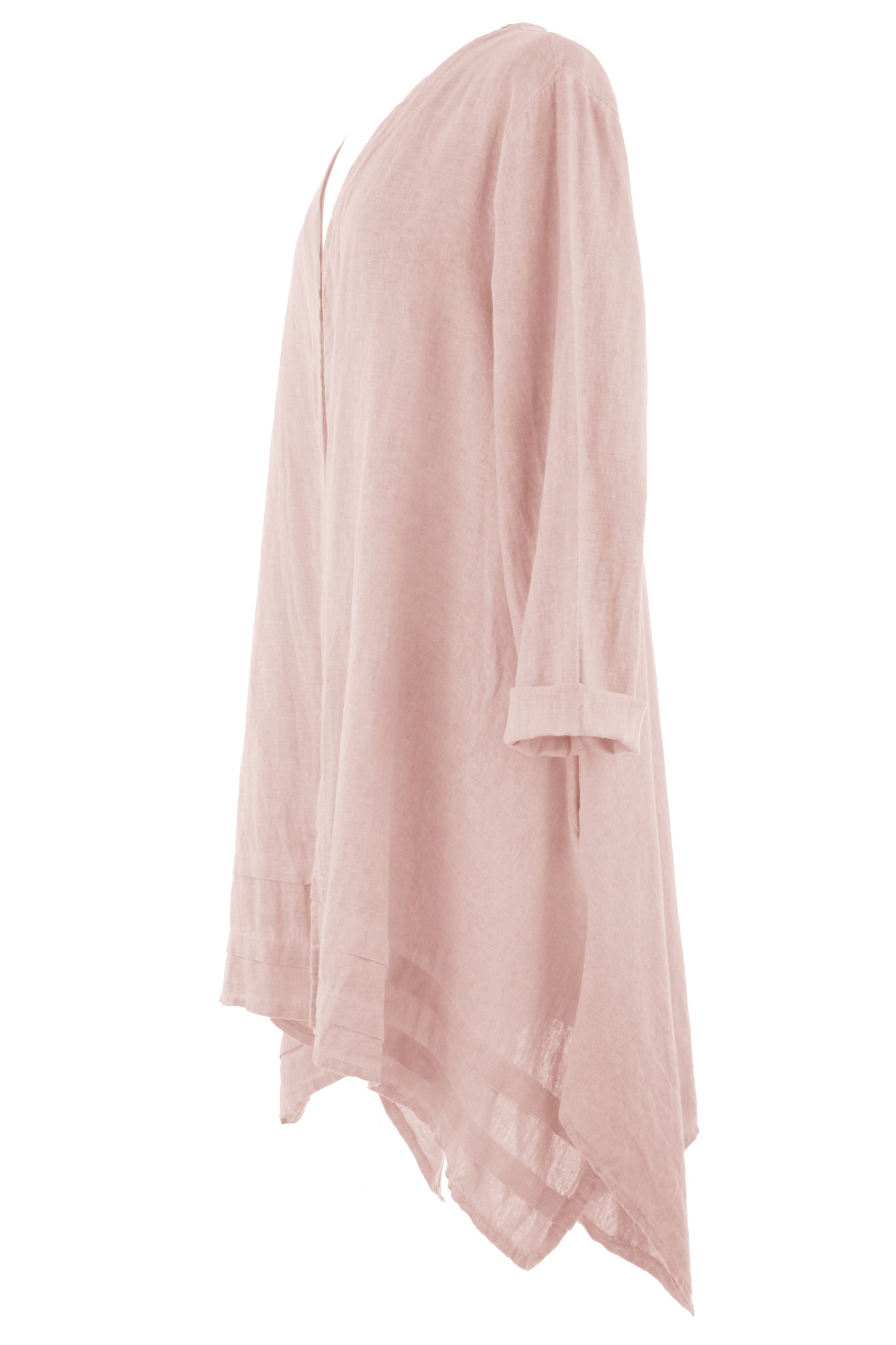 2 Pocket Asymmetric Linen Jacket