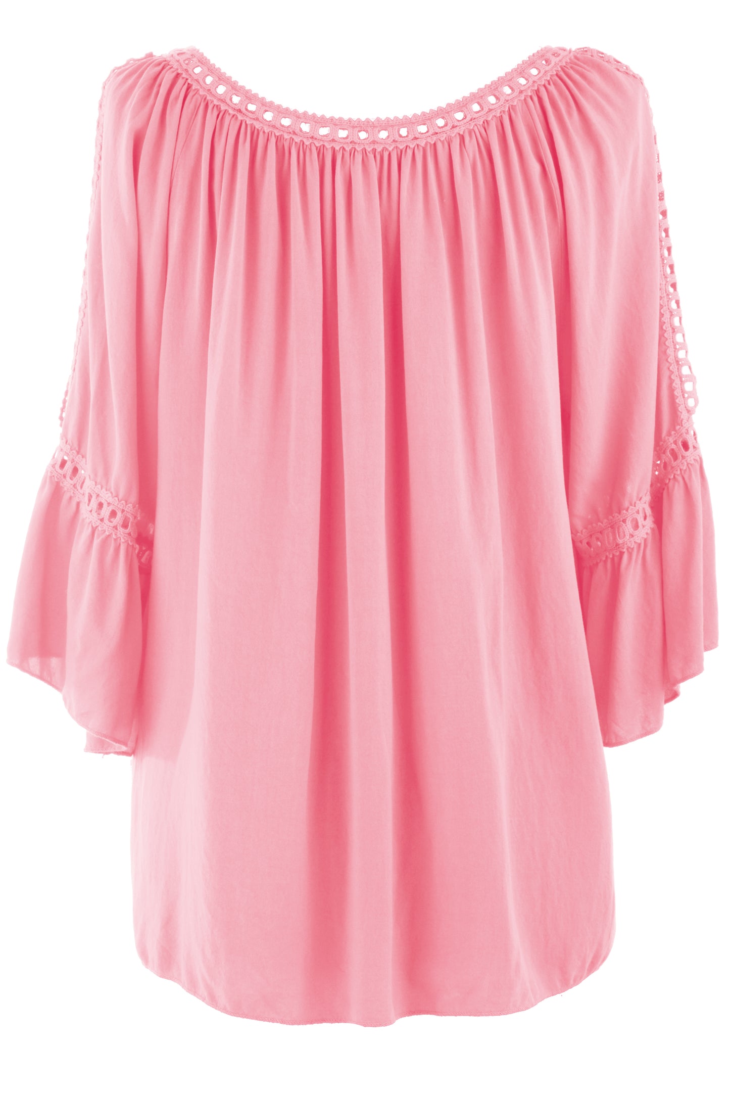 Crochet Trim Cut-out Shoulder Top