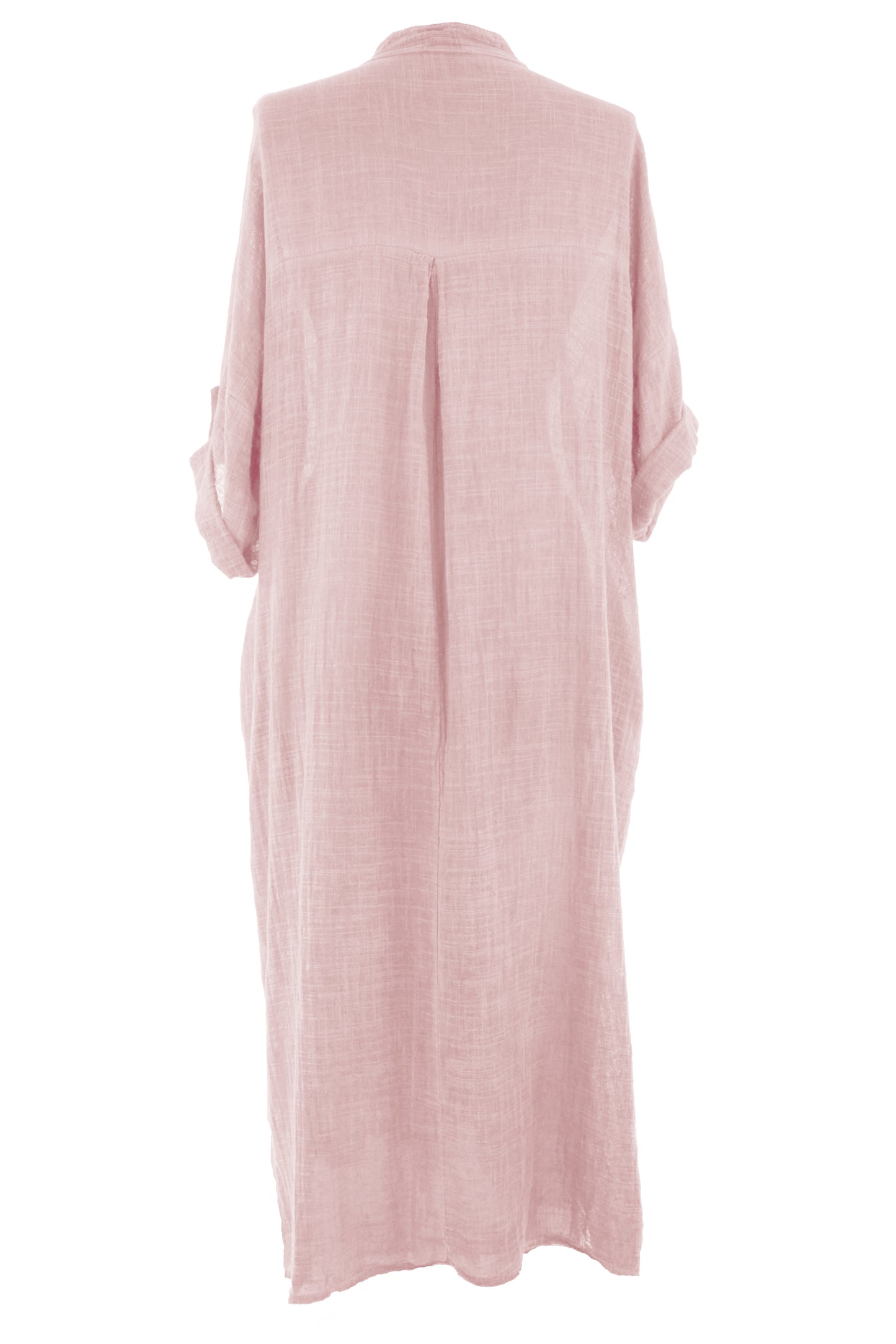 V Neck 2 Pocket Cotton Midi