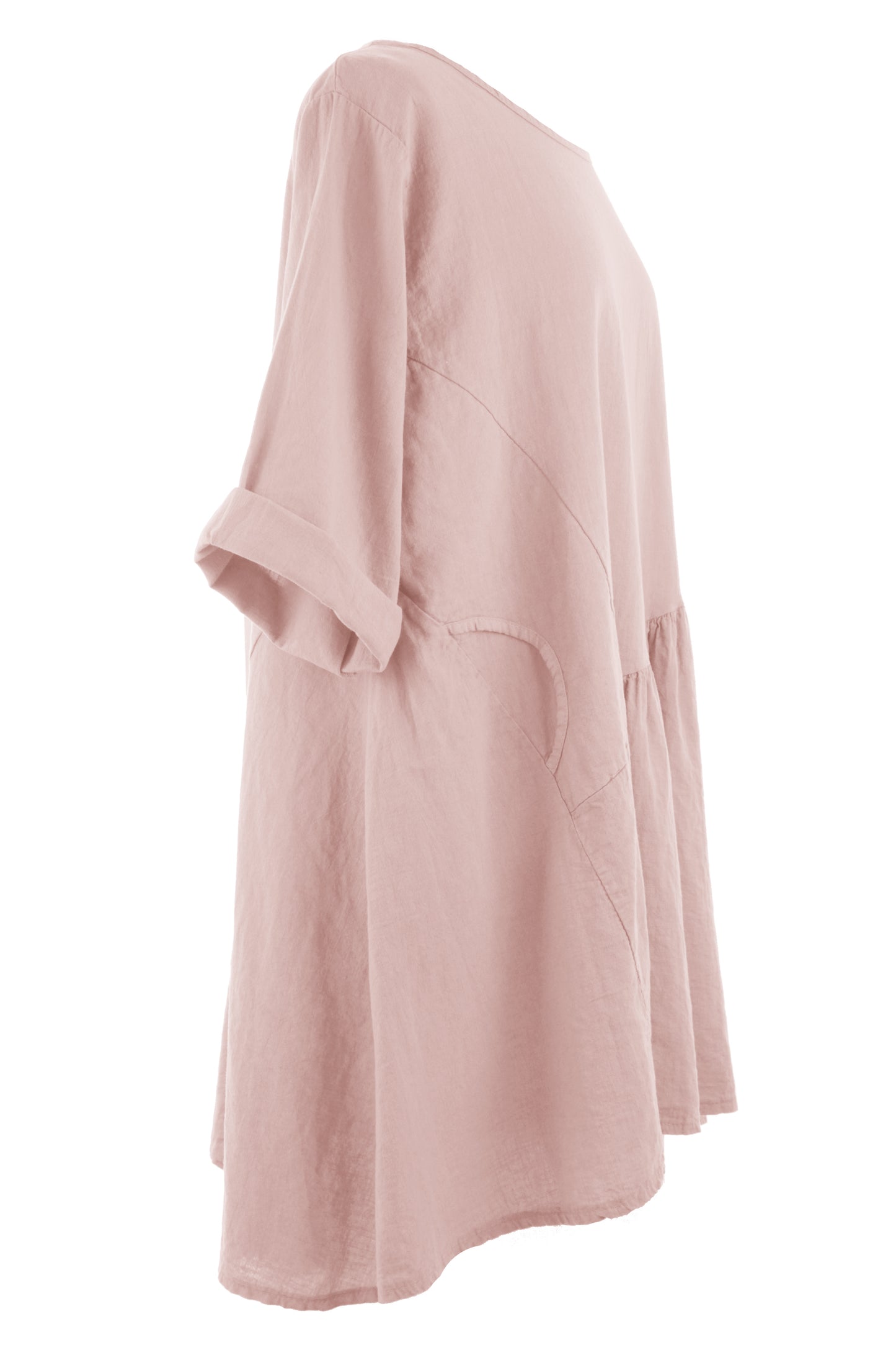 Pleat Panel Linen Tunic