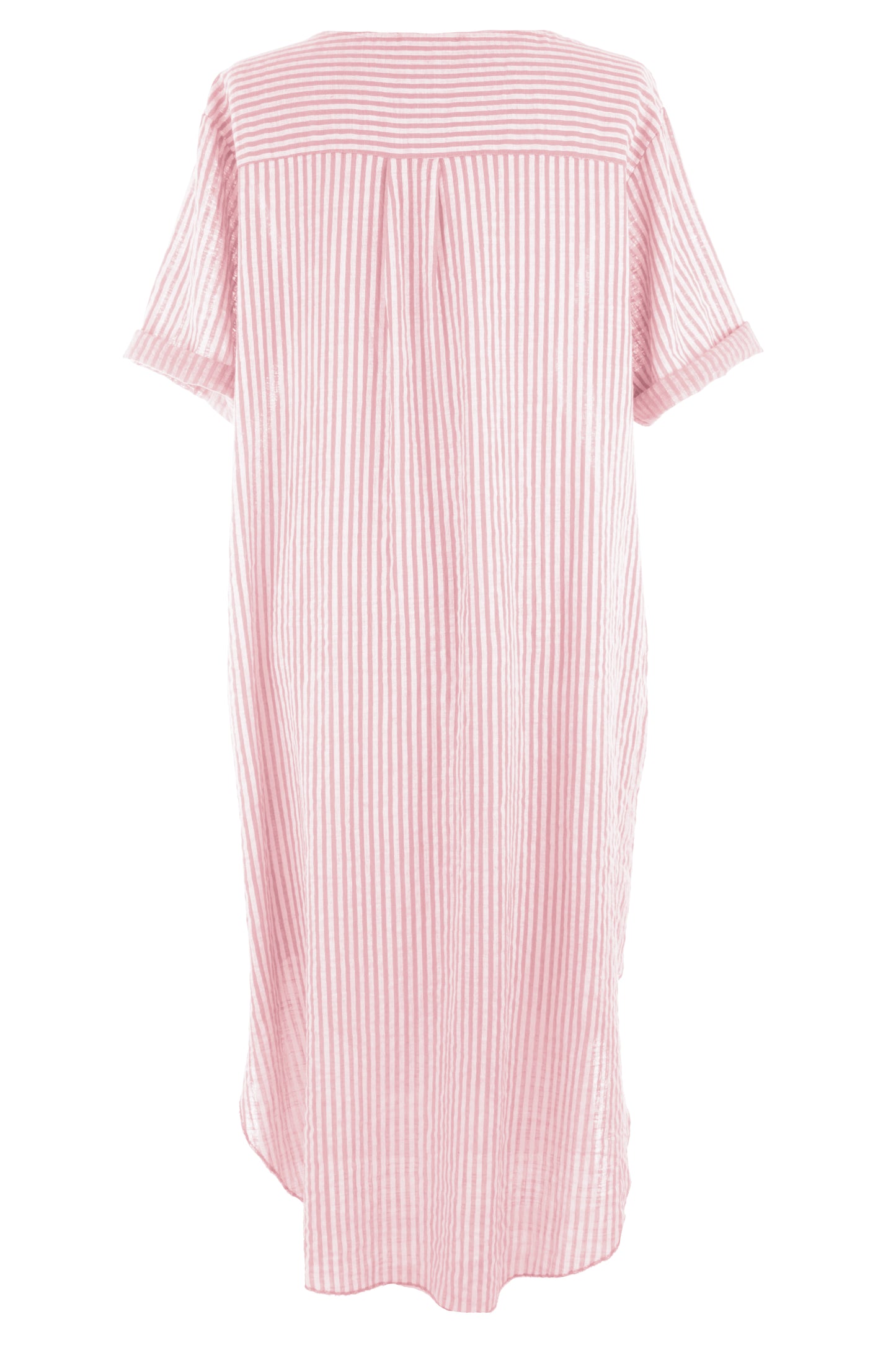 Button Detail Stripe Midi