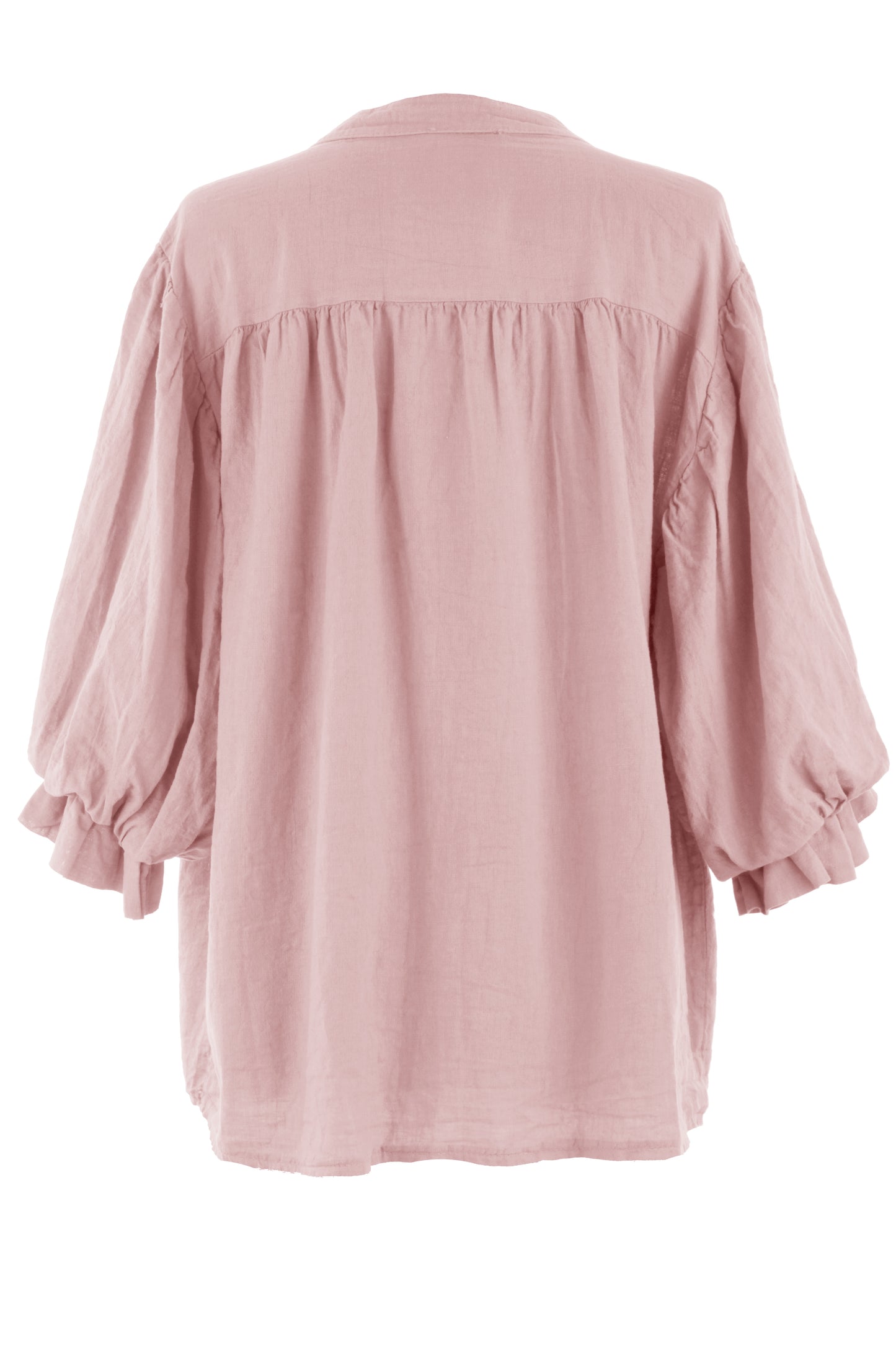 3/4 Balloon Sleeve Linen Shirt