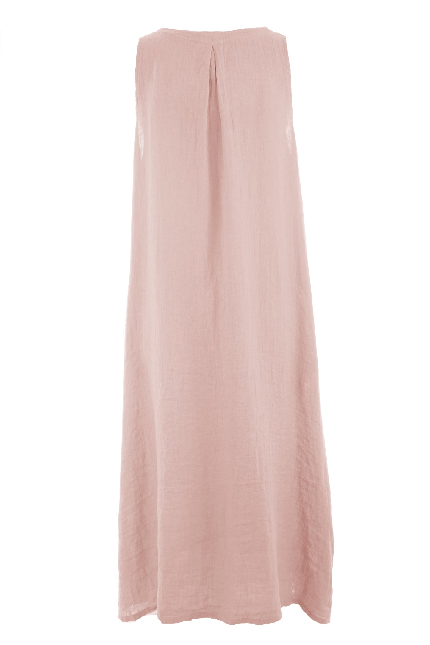 Sleeveless Button Front Linen Midi