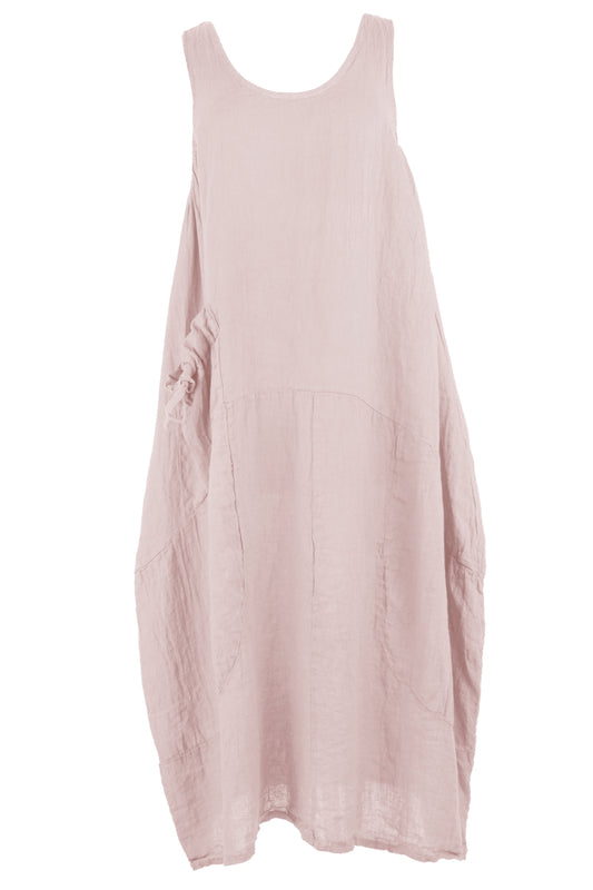 Sleeveless Pocket Linen Dress
