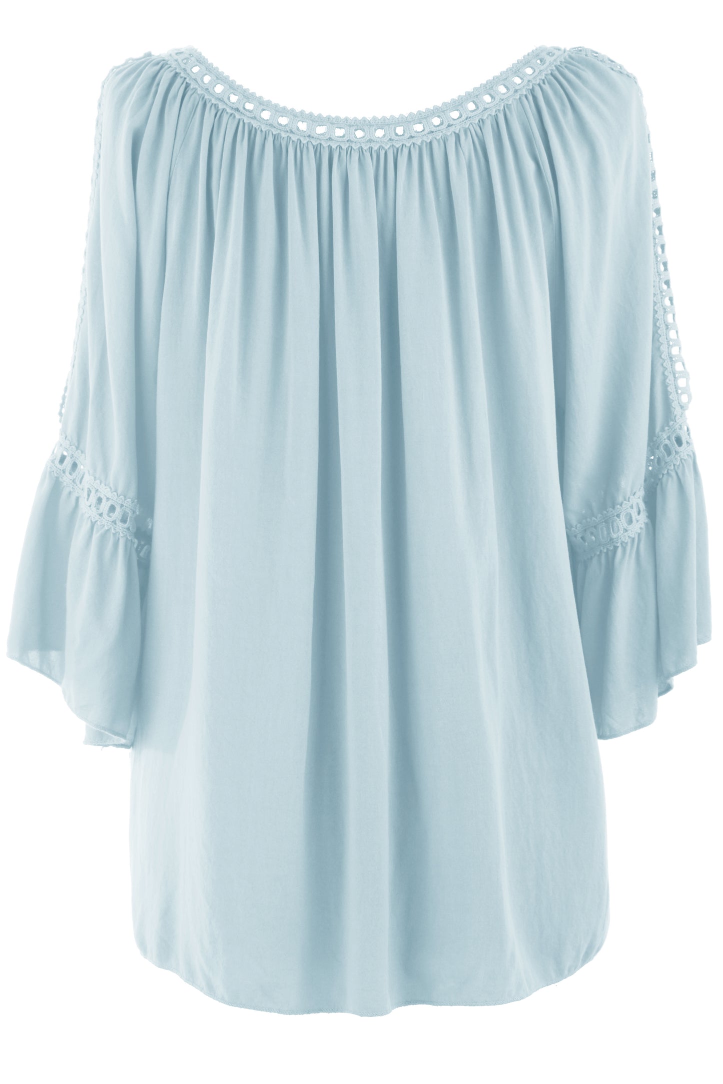 Crochet Trim Cut-out Shoulder Top