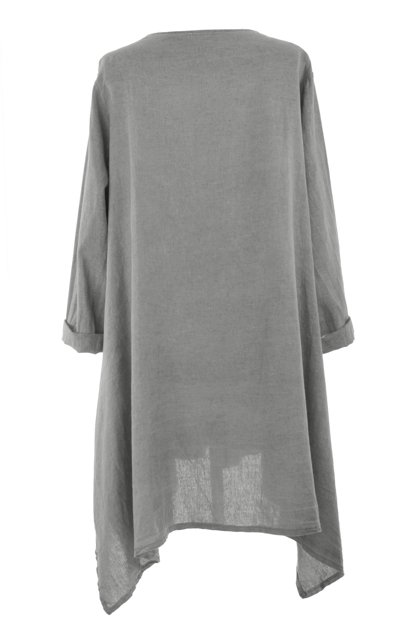 2 Pocket Asymmetric Linen Jacket
