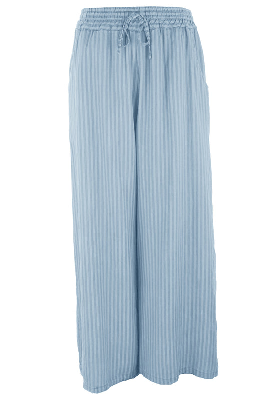 Stripe Wide Leg Denim Trouser