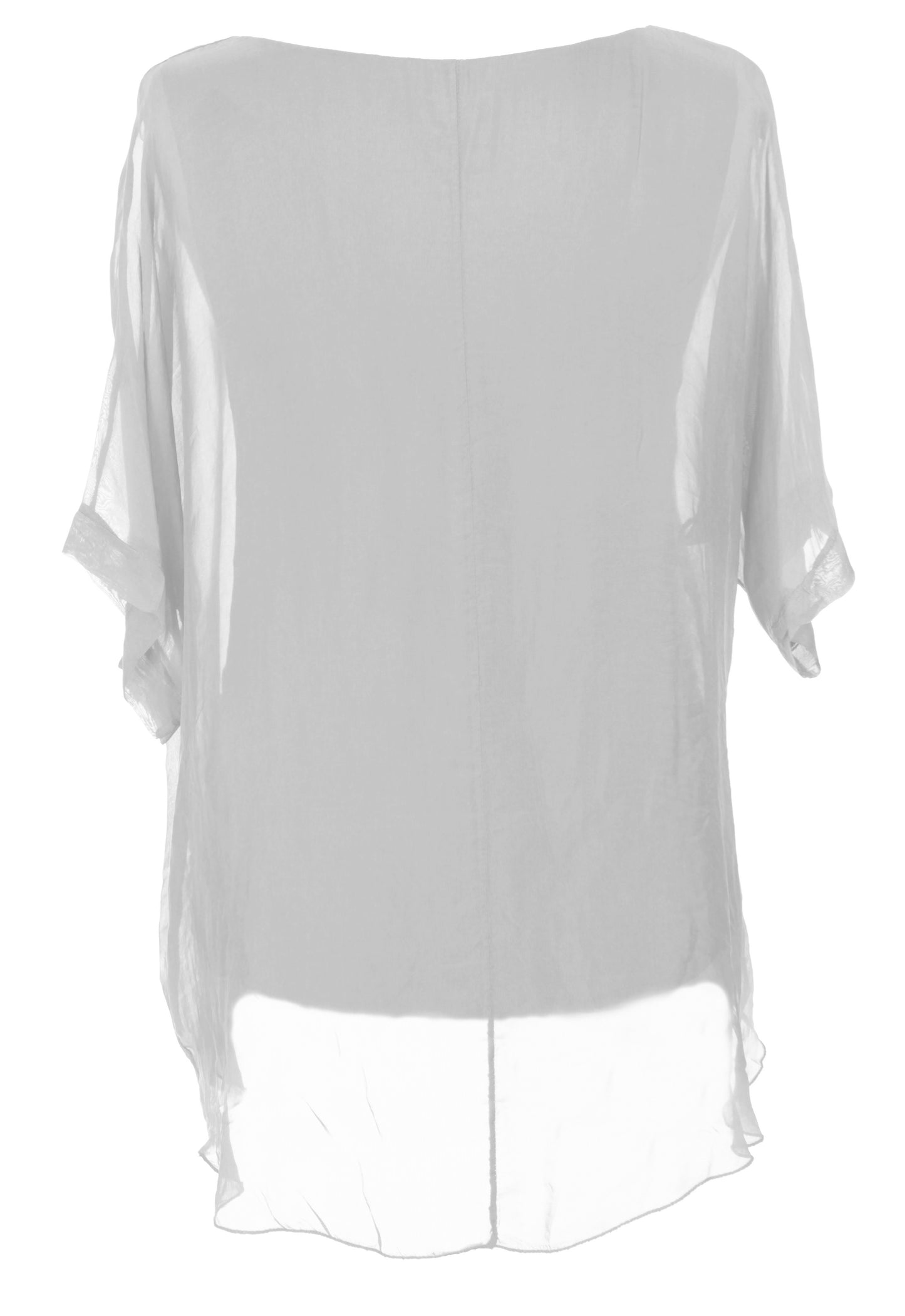 Frayed Hem Silk Top