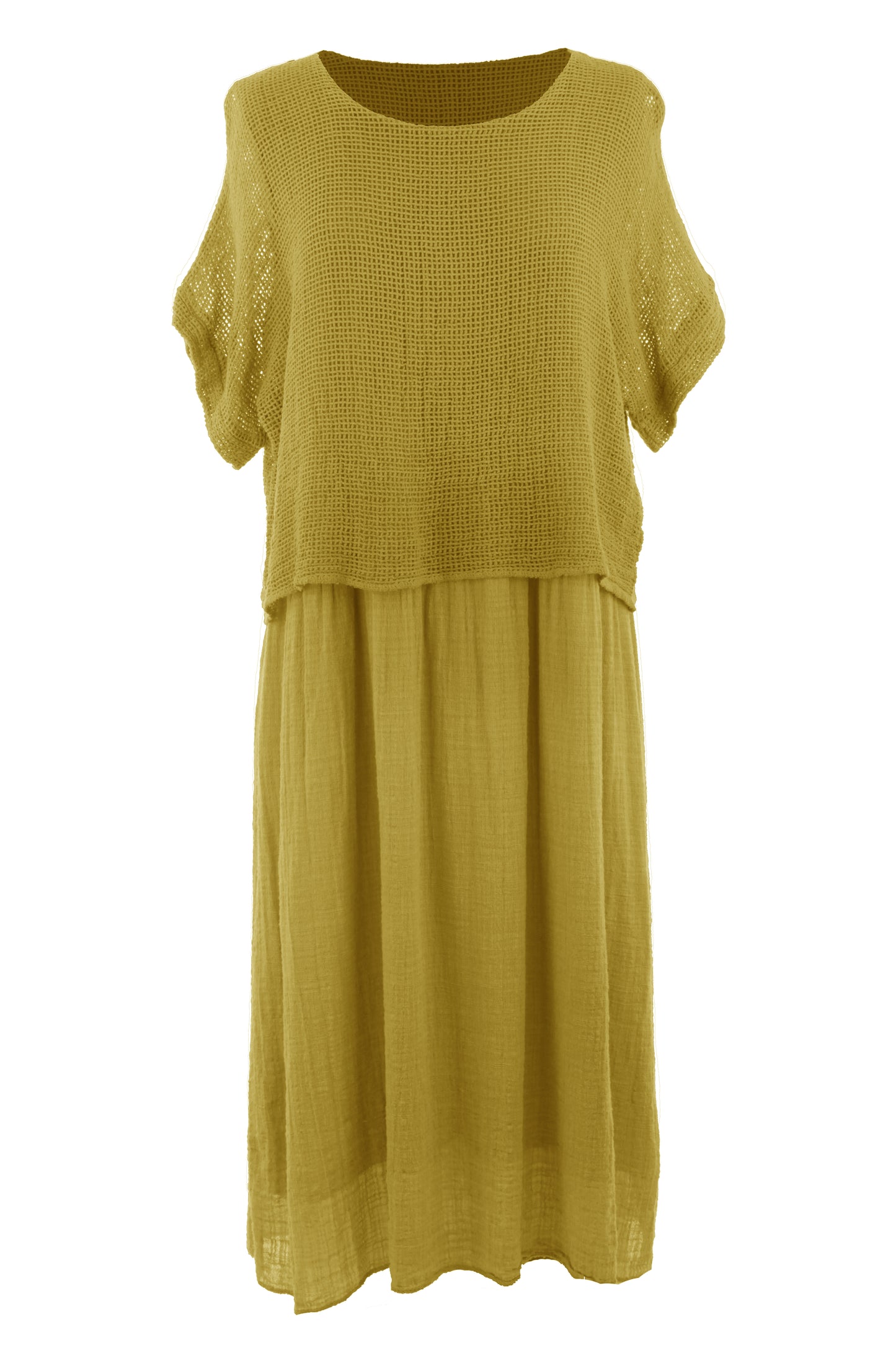 Mesh Shrug Cotton Midi