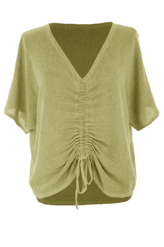 Ruched Front Teabag Top