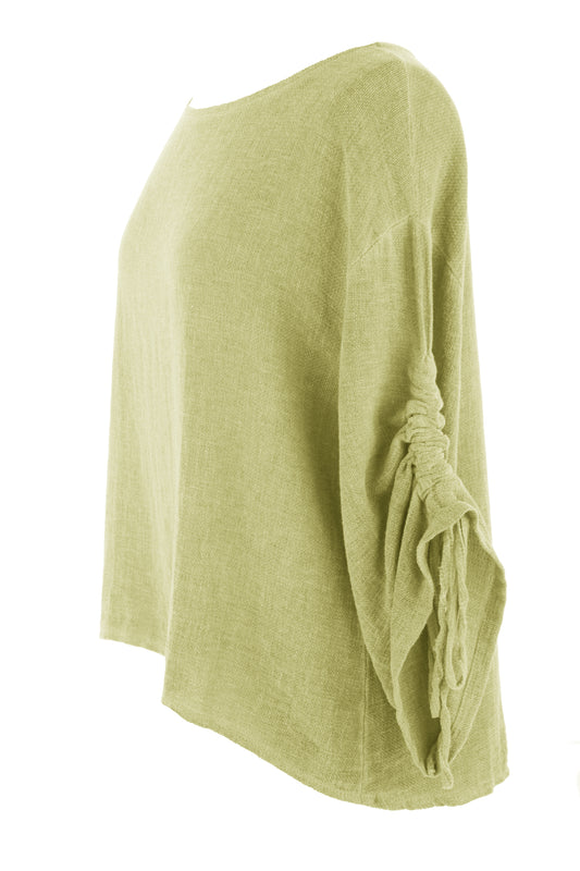 Ruched Sleeve Teabag Top