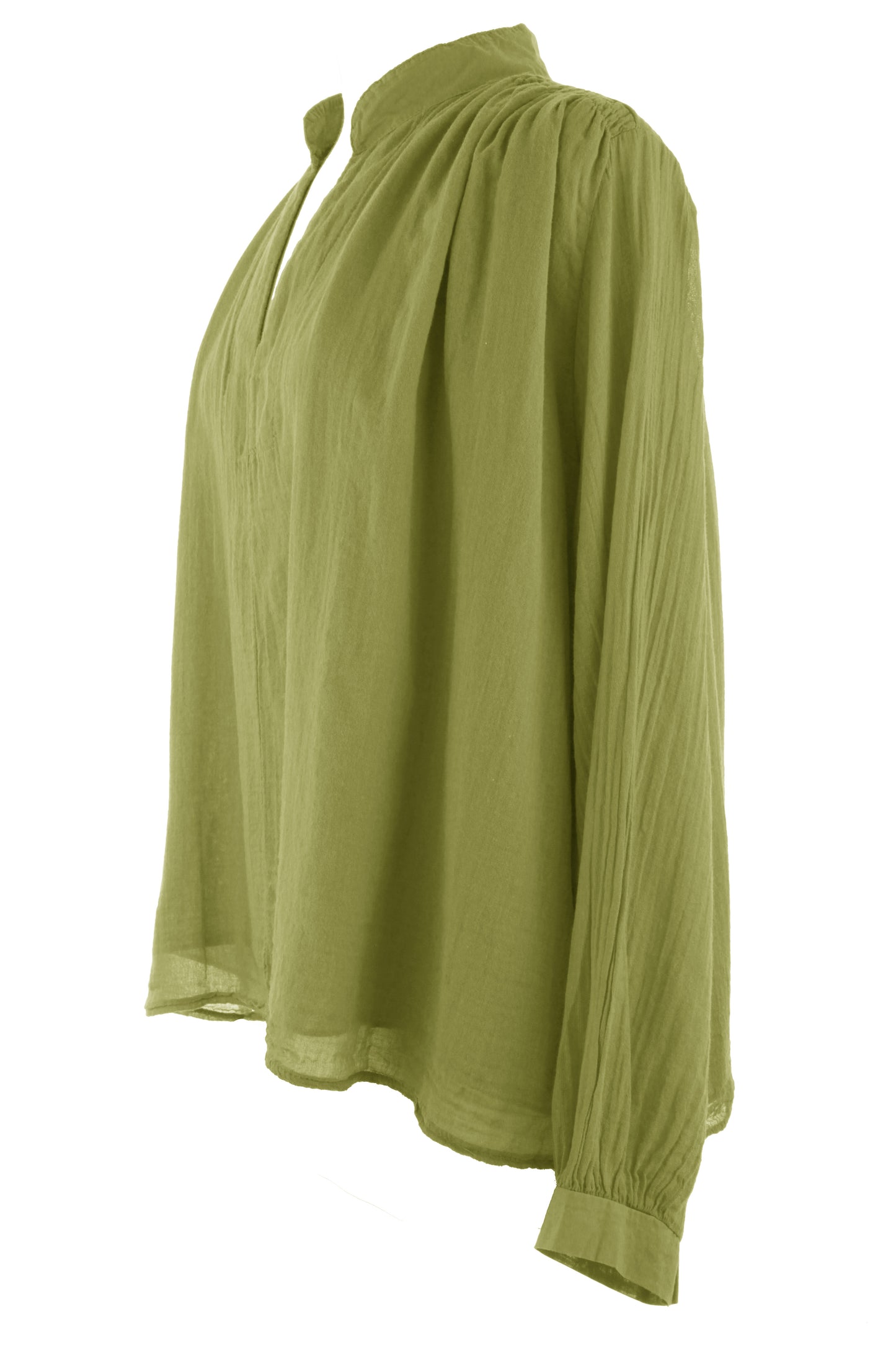 Ruched Shoulder Cotton Top