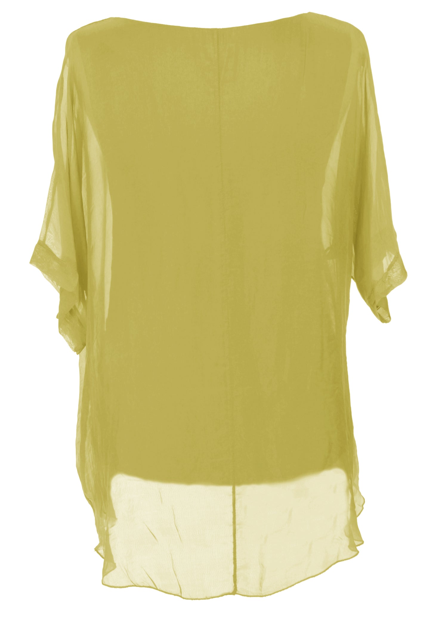 Frayed Hem Silk Top