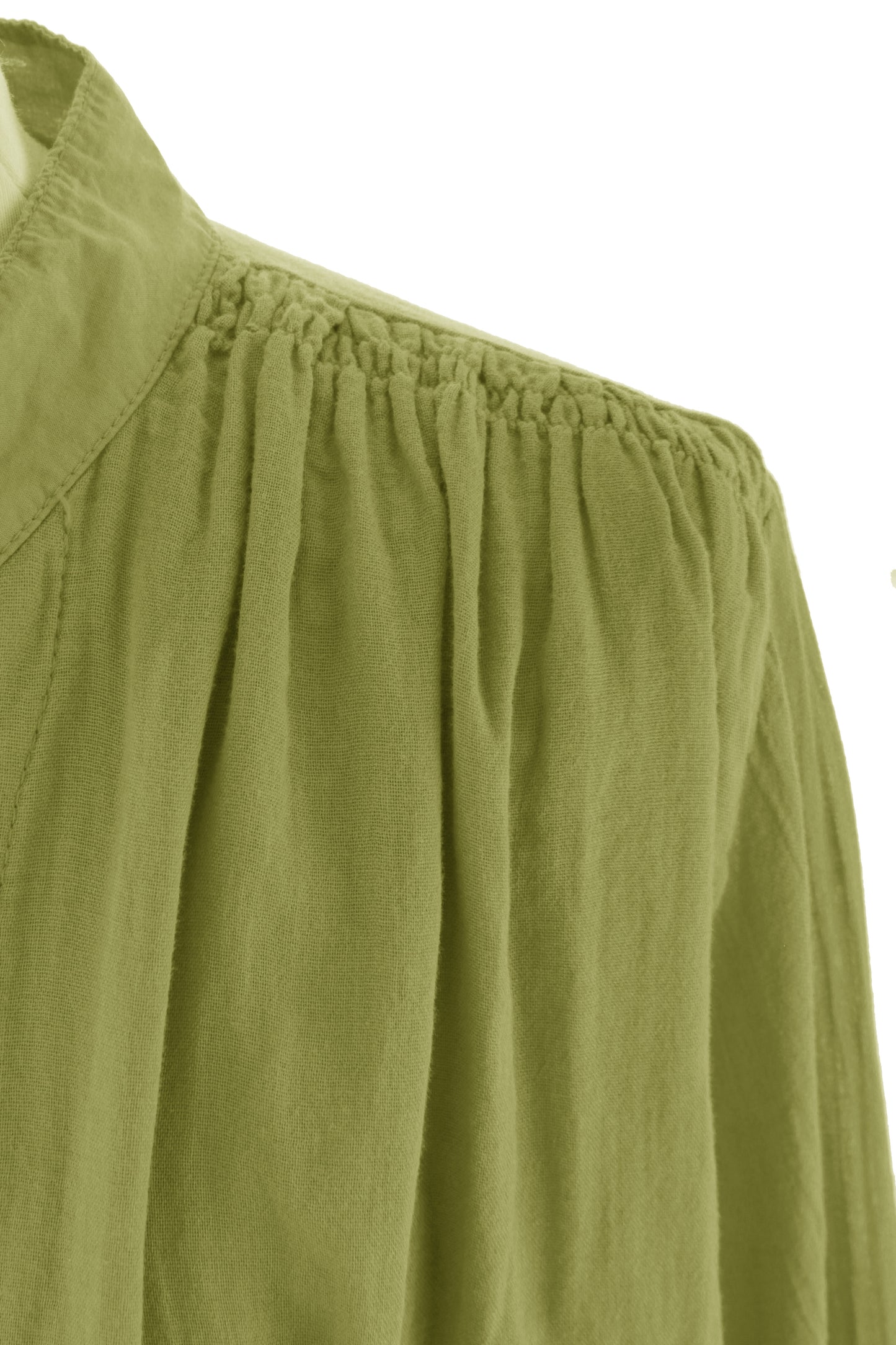 Ruched Shoulder Cotton Top