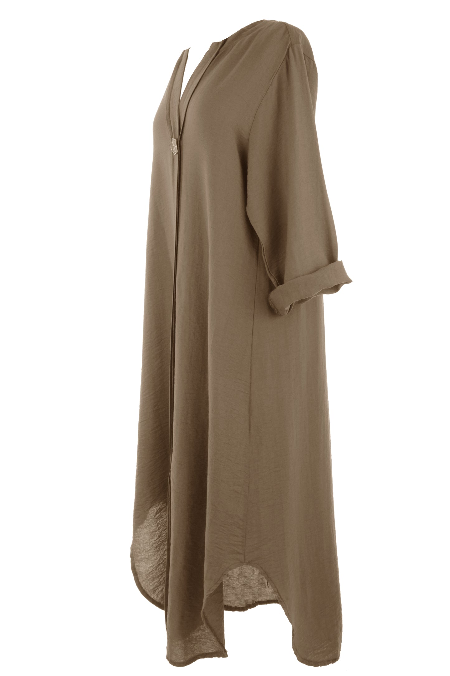 One Button Detail Midi Dress