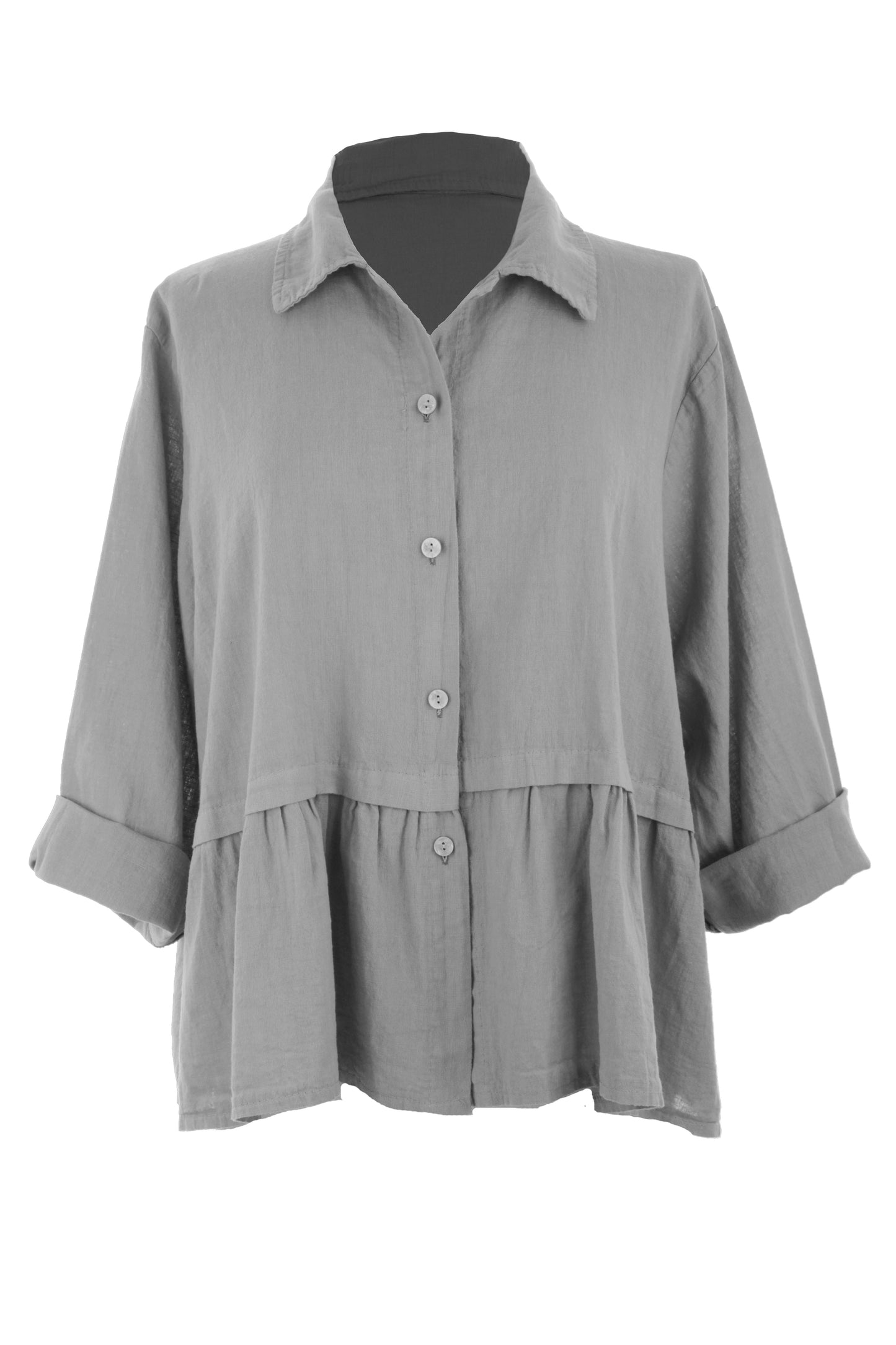 Frill Panel Linen Shirt