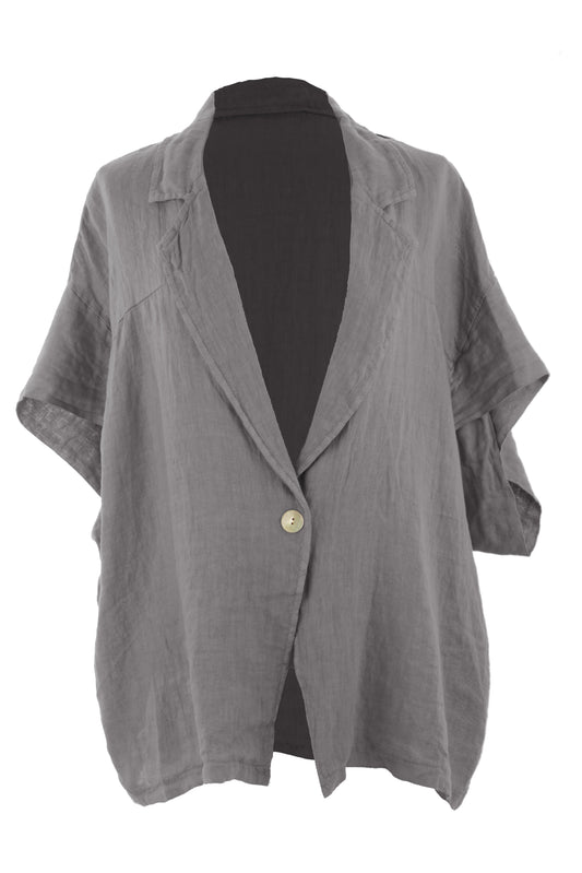 One Button Linen Jacket