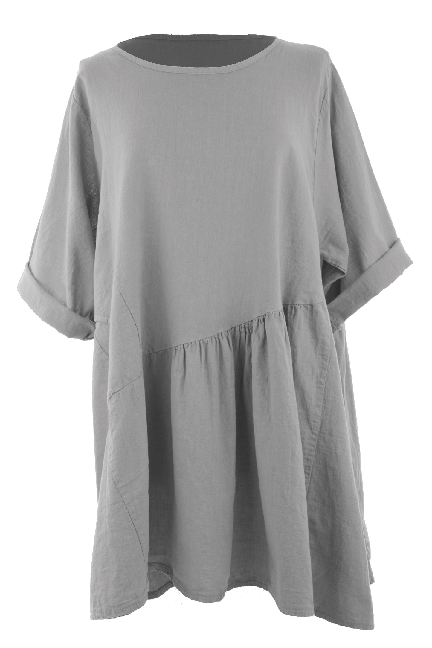 Pleat Panel Linen Tunic