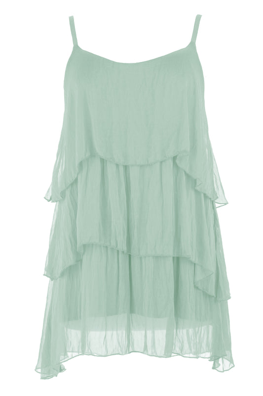 Ruffle Silk Vest