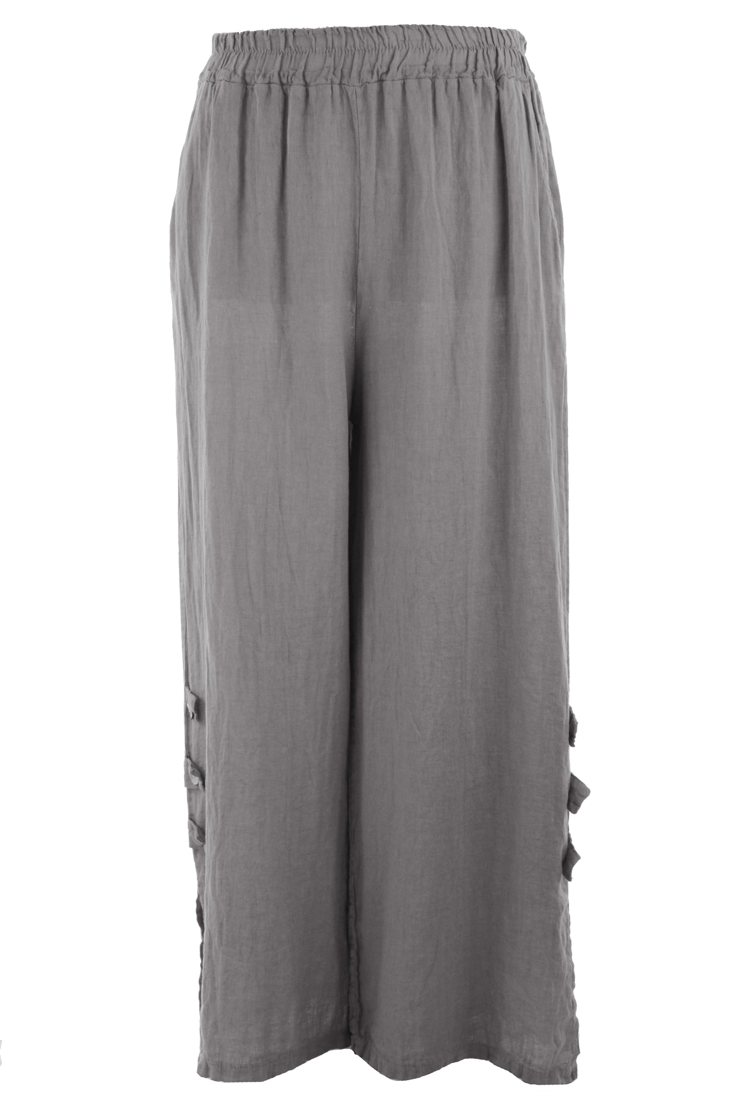 Tab Button Detail Linen Trouser