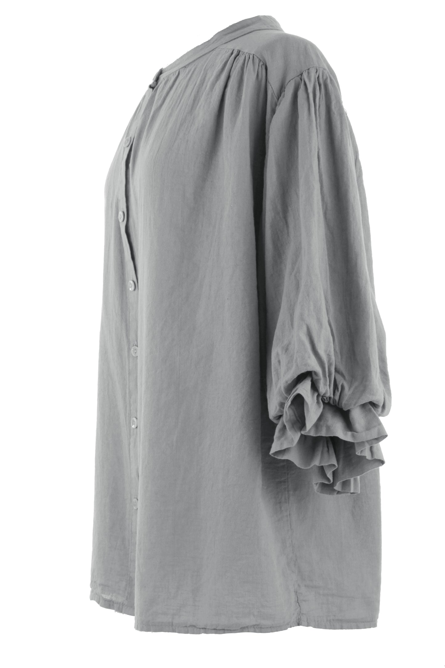3/4 Balloon Sleeve Linen Shirt