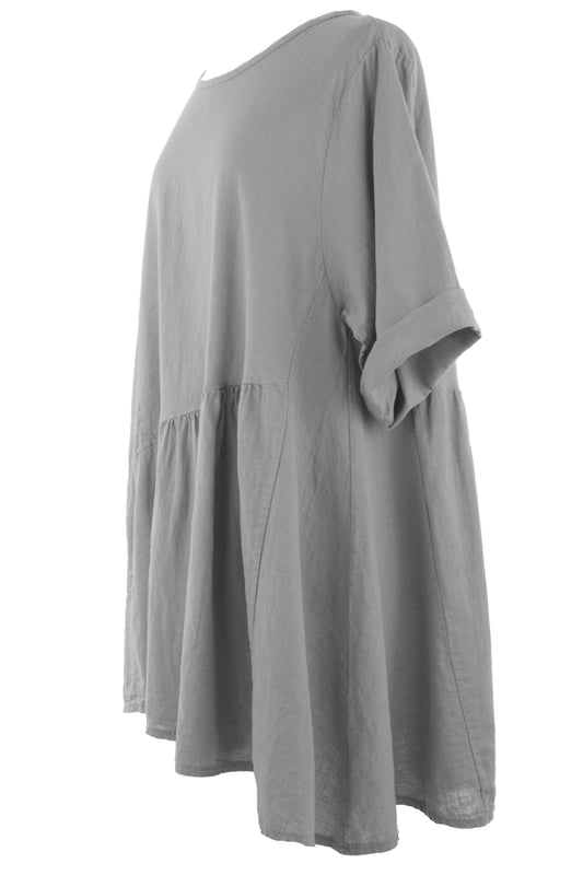 Pleat Panel Linen Tunic