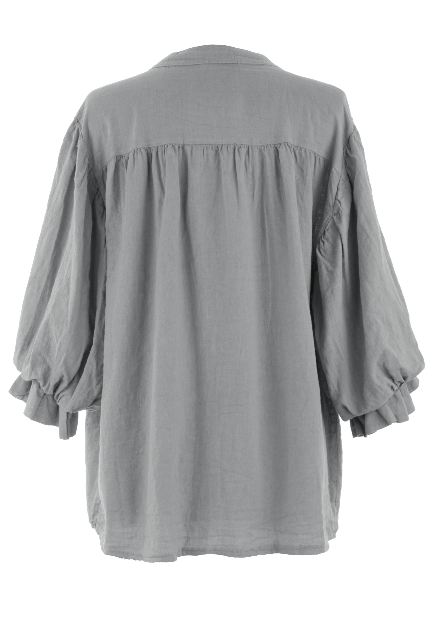 3/4 Balloon Sleeve Linen Shirt
