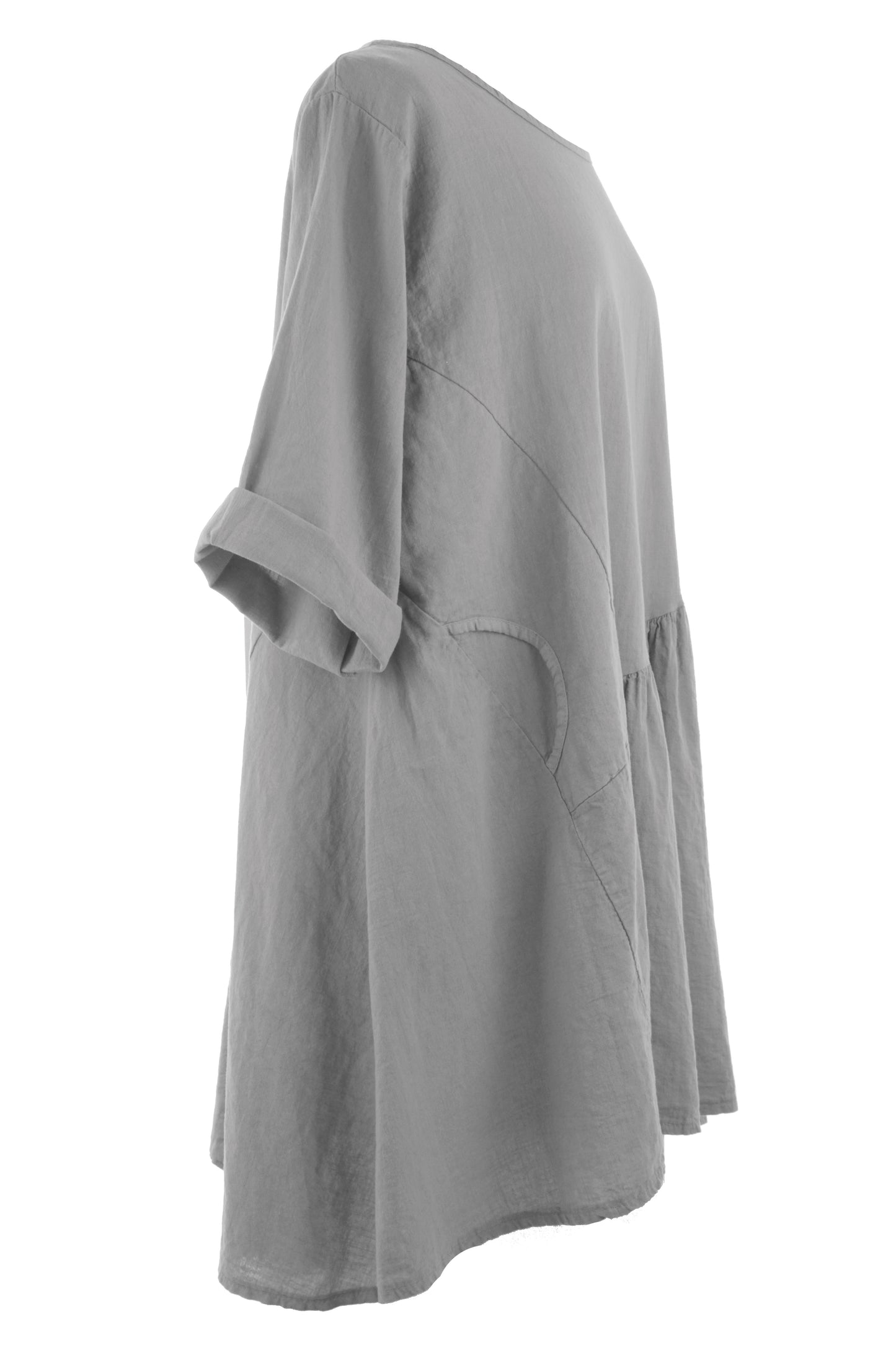 Pleat Panel Linen Tunic