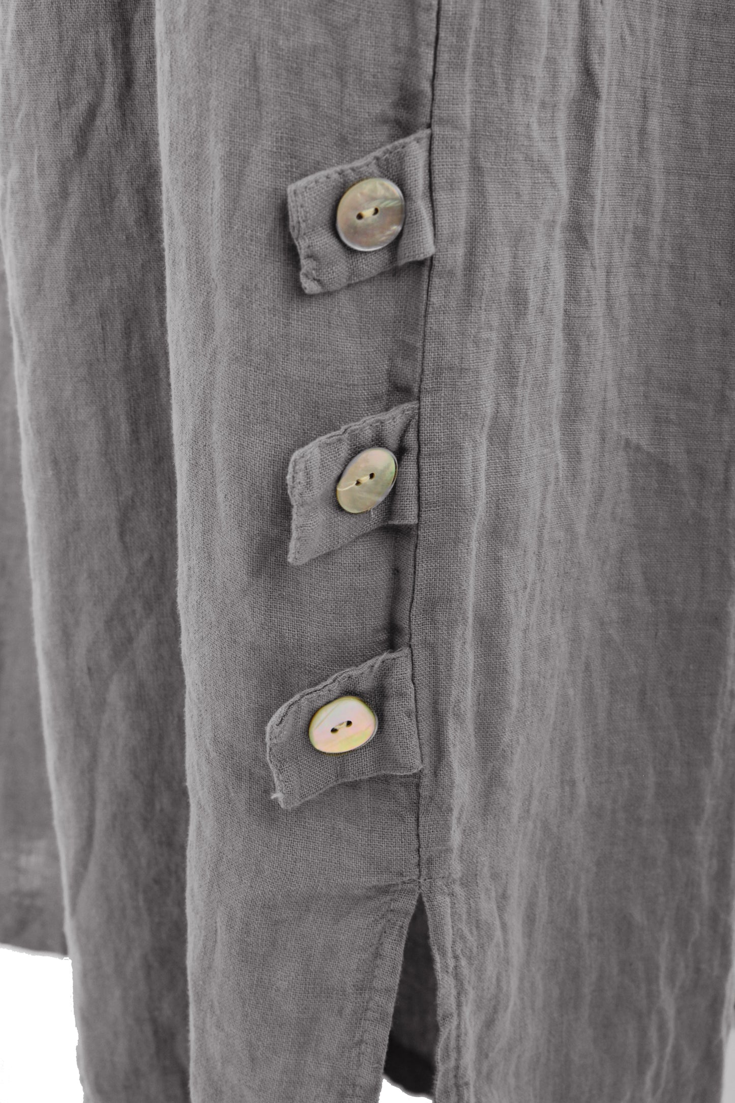 Tab Button Detail Linen Trouser