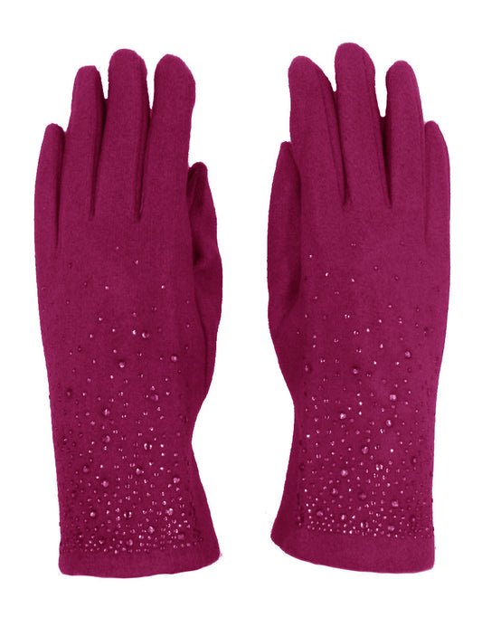 Diamante Detail Cashmere Gloves