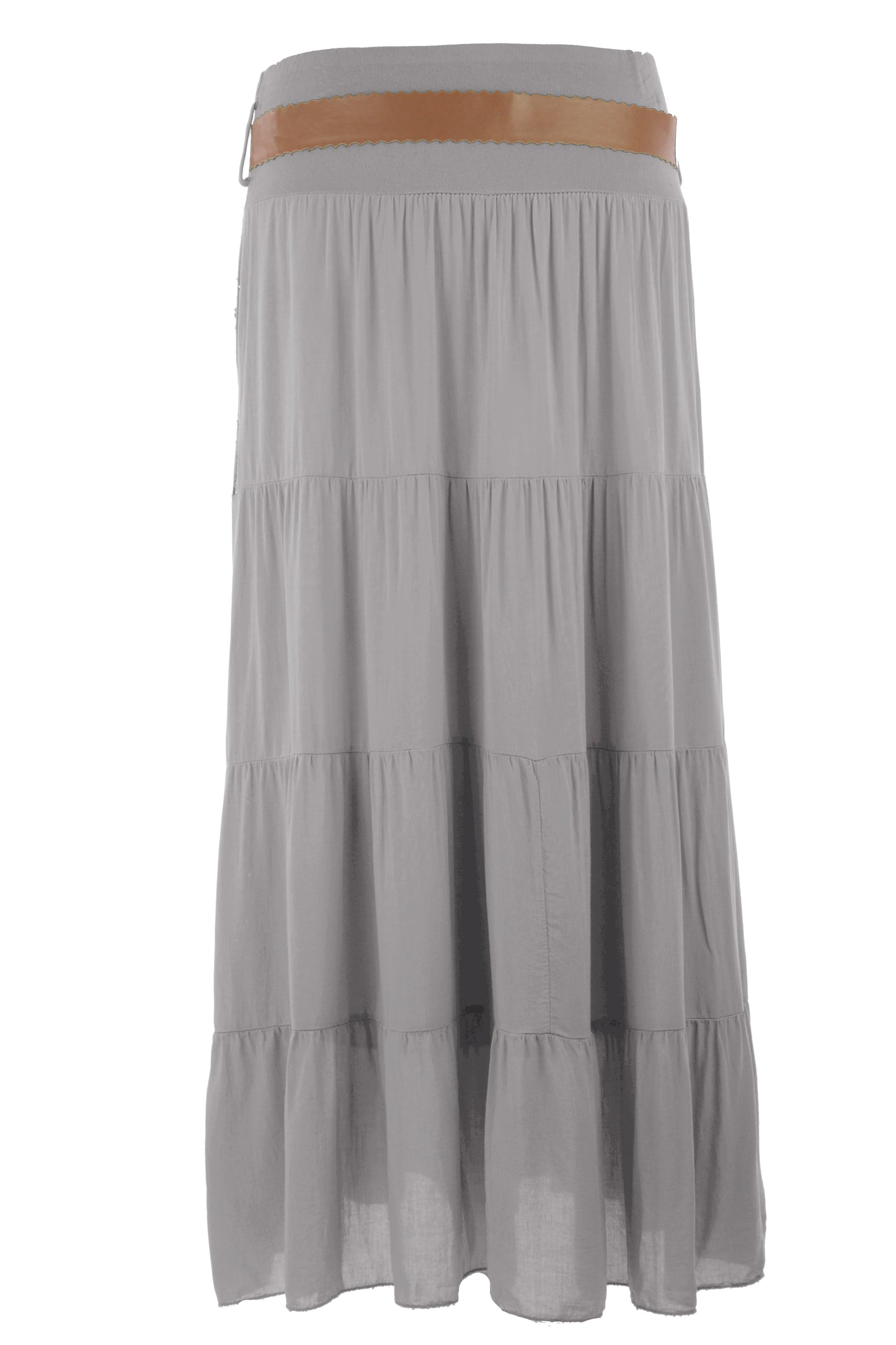 Crochet Tiered Belt Midi Skirt