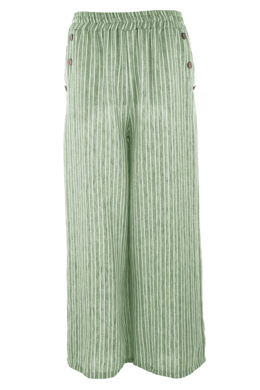 Button Detail Pocket Stripe Trouser