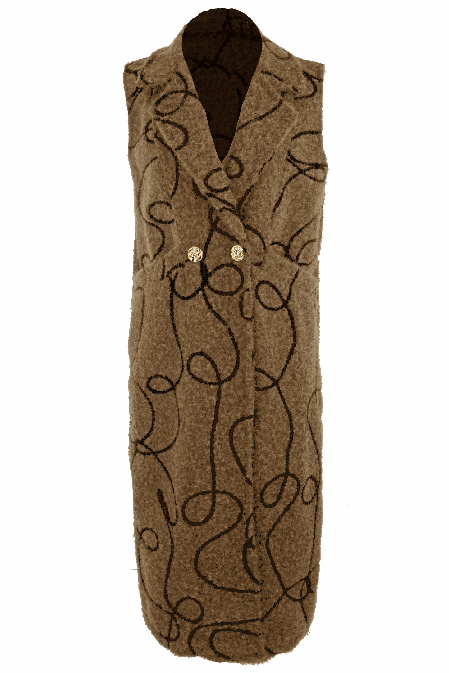 Swirl Pattern Textured Gilet