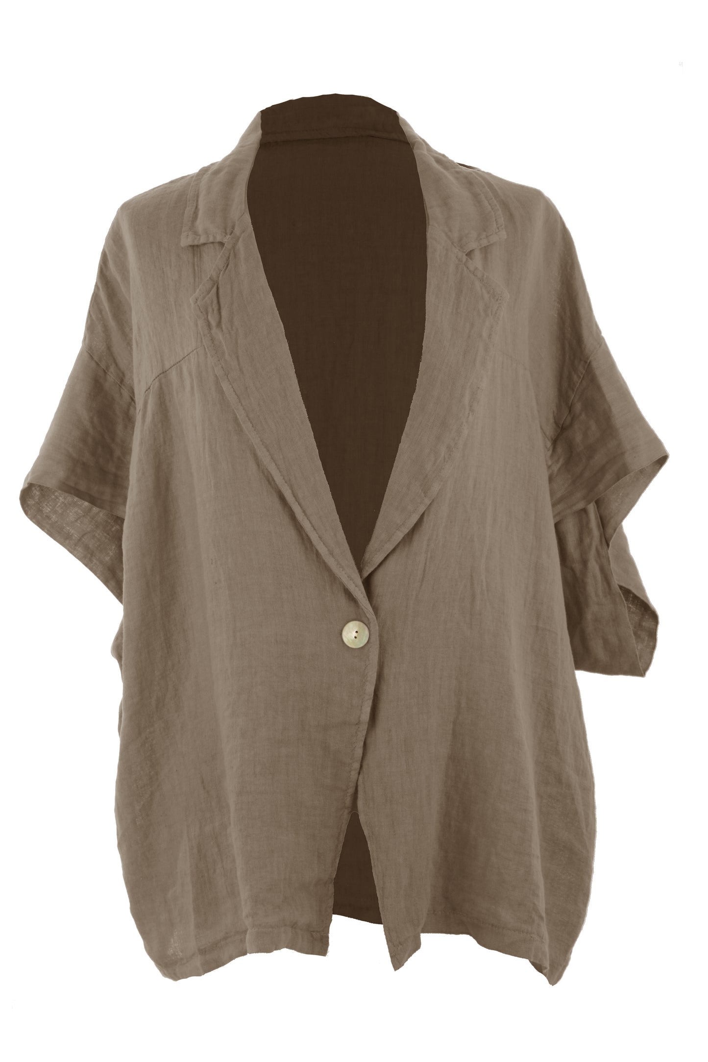 One Button Linen Jacket