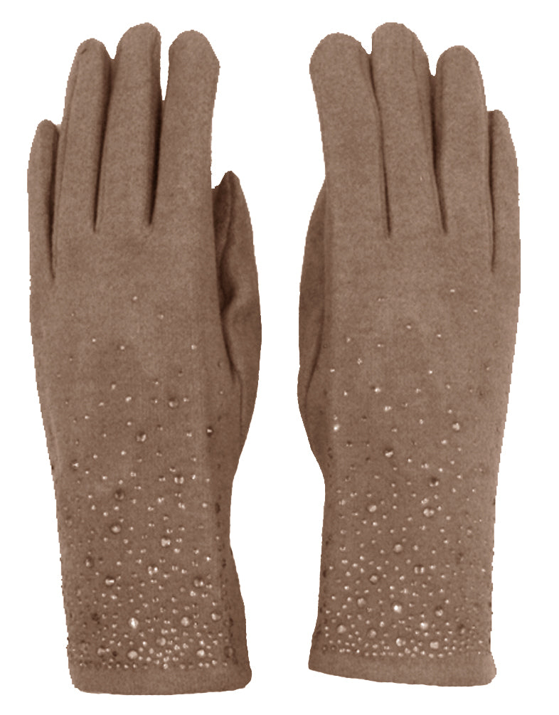 Diamante Detail Cashmere Gloves
