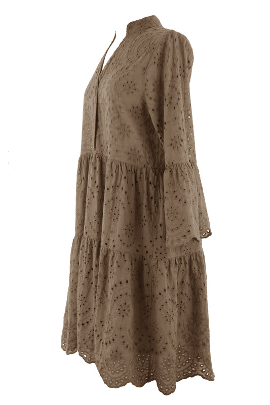 Broderie Anglaise Tiered Tunic Dress