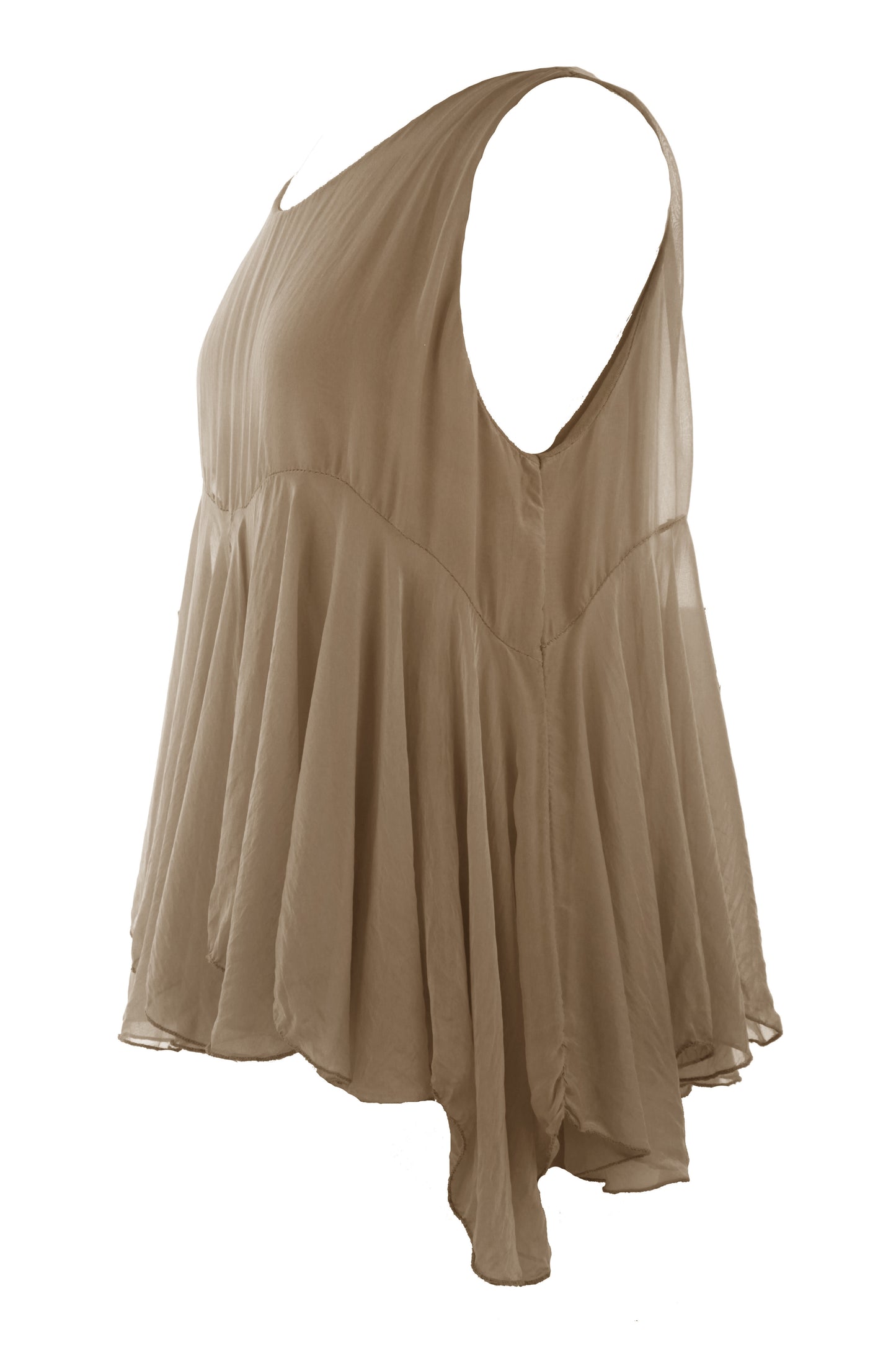 Sleeveless Swing Silk Top