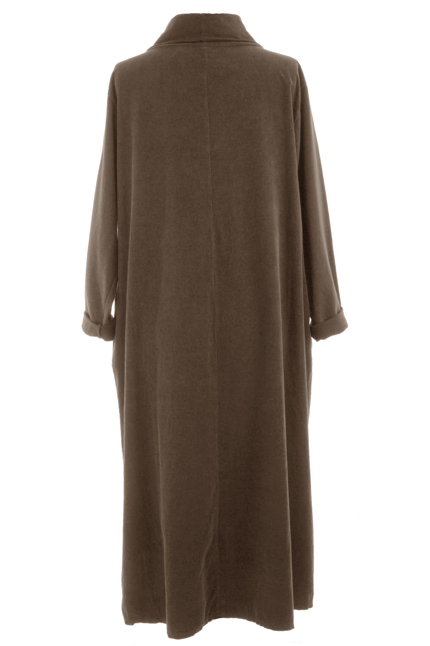 Cowl Neck Side Slit Corduroy Midi