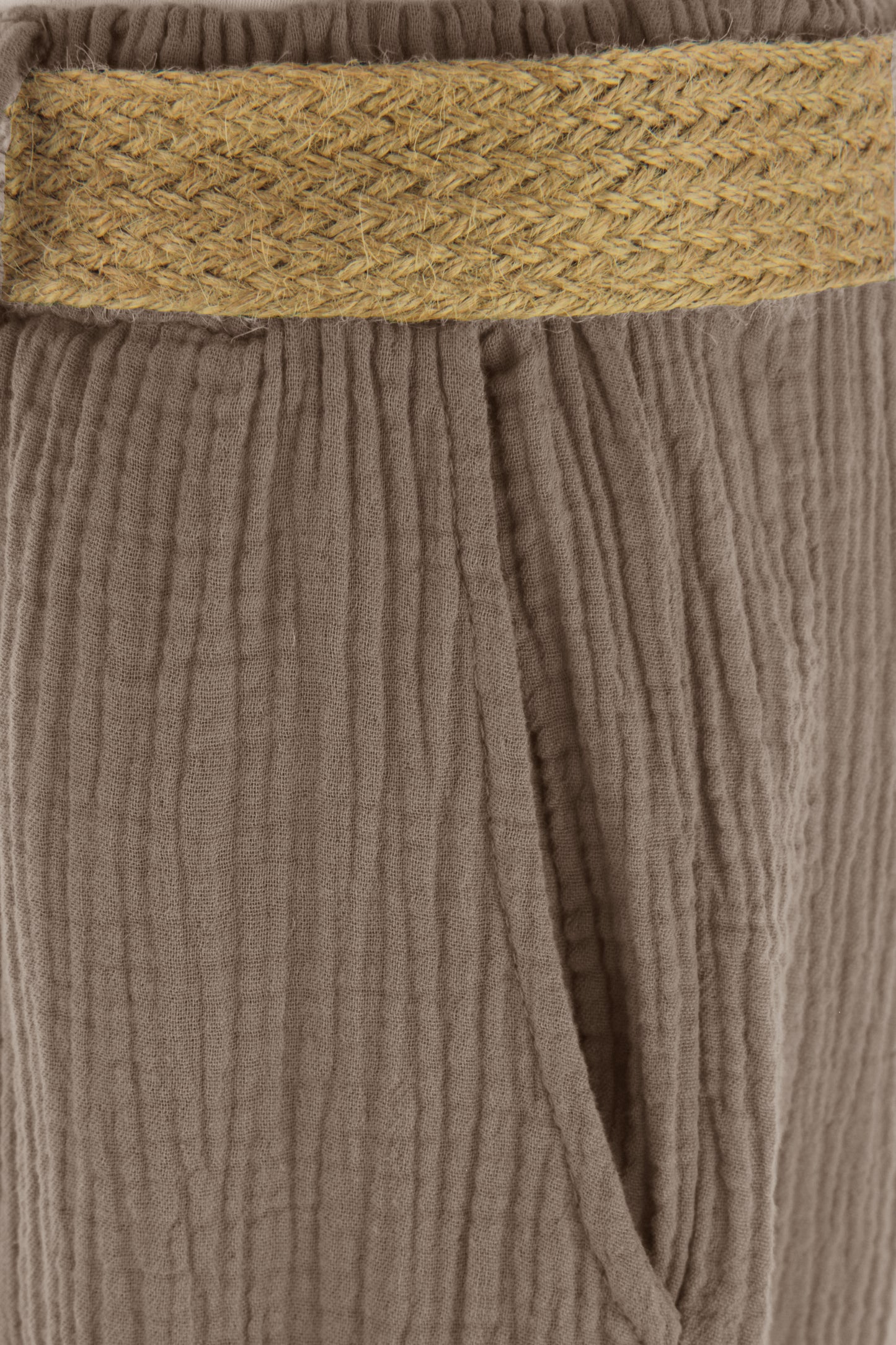 Cheesecloth Belted Trouser