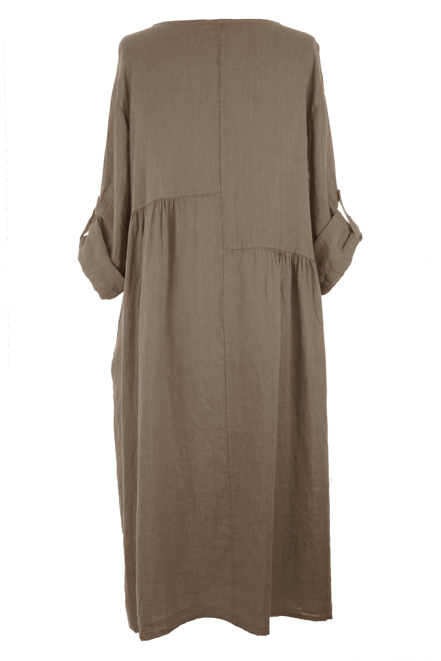 Pleat Panel Linen Dress