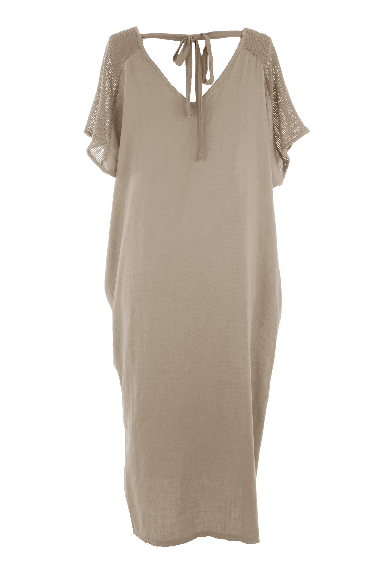 Tie Back Linen Dress