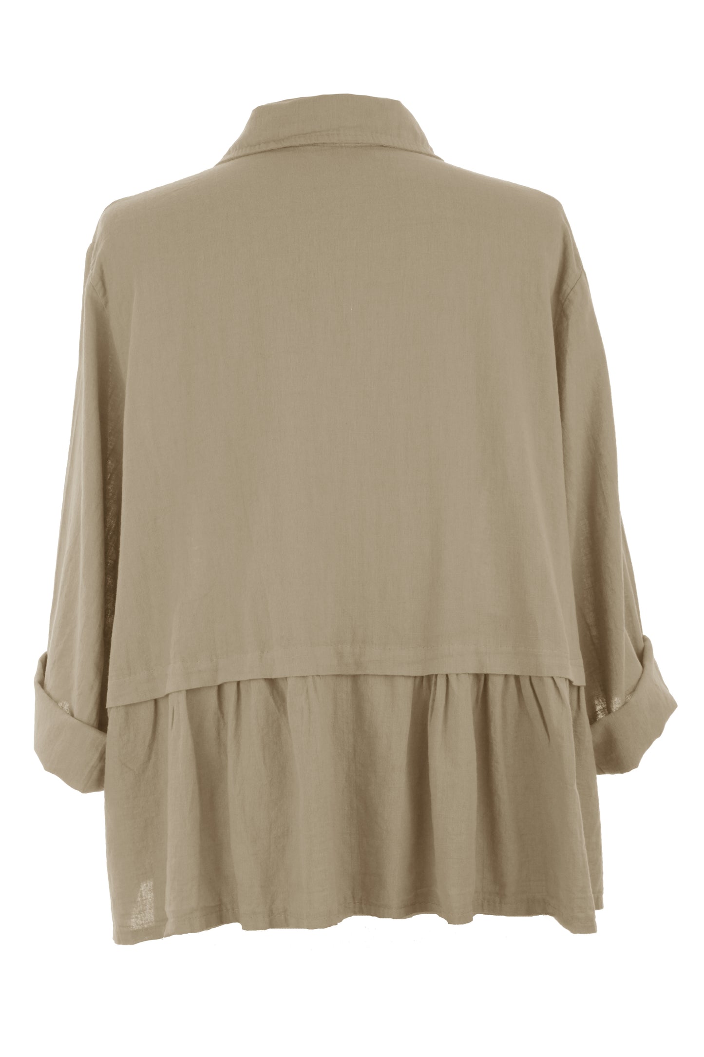 Frill Panel Linen Shirt