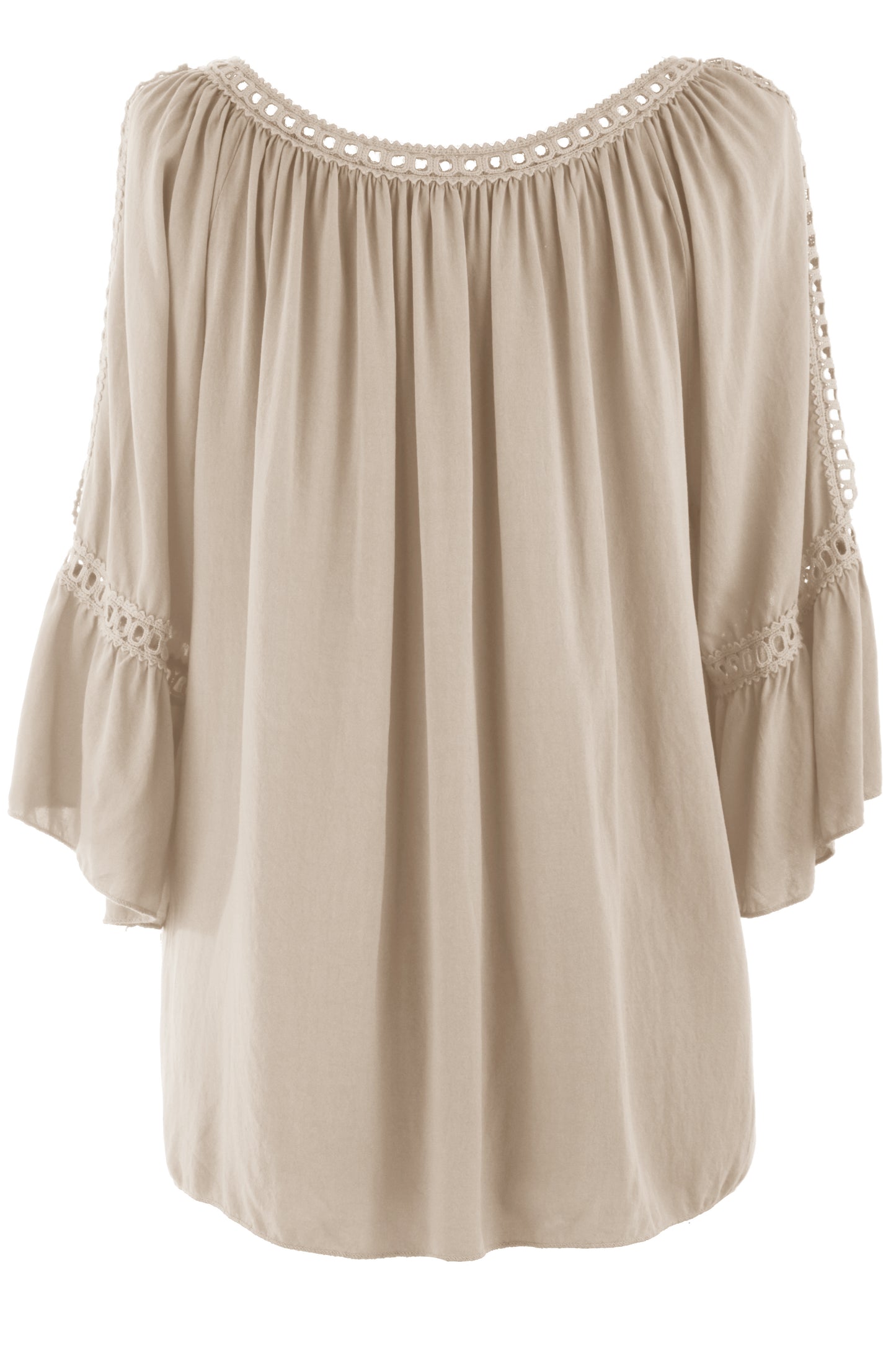 Crochet Trim Cut-out Shoulder Top