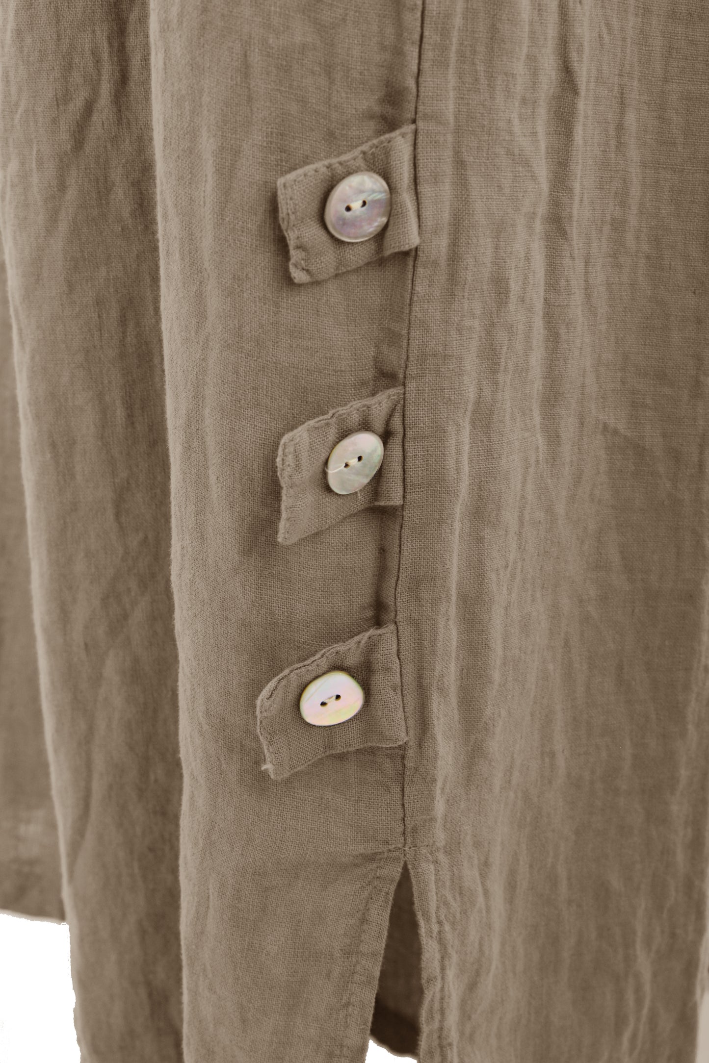 Tab Button Detail Linen Trouser