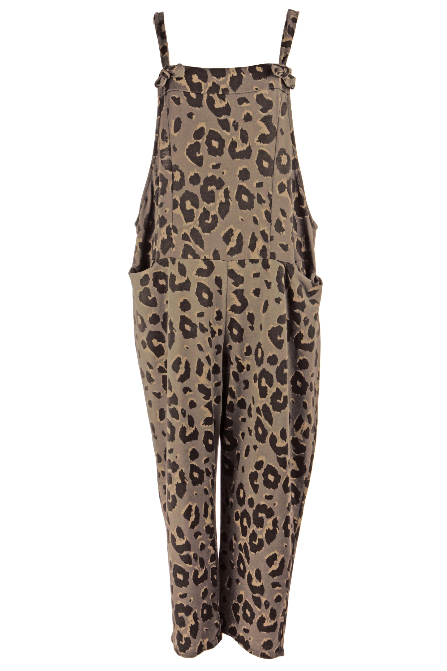 Leopard Jersey Dungarees