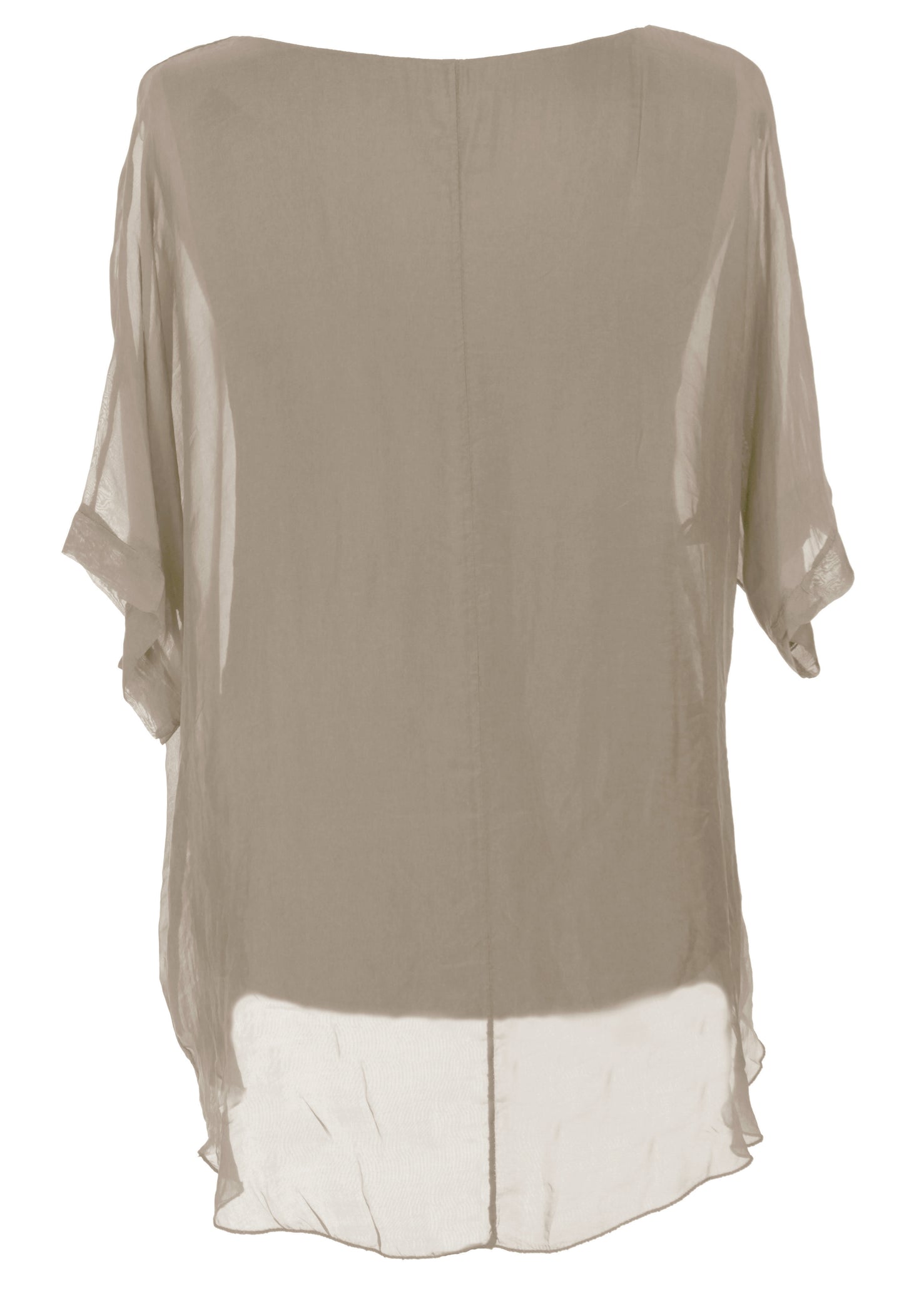 Frayed Hem Silk Top