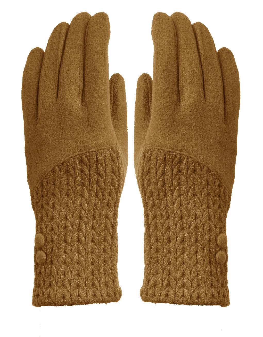 Button Cashmere Knit Gloves