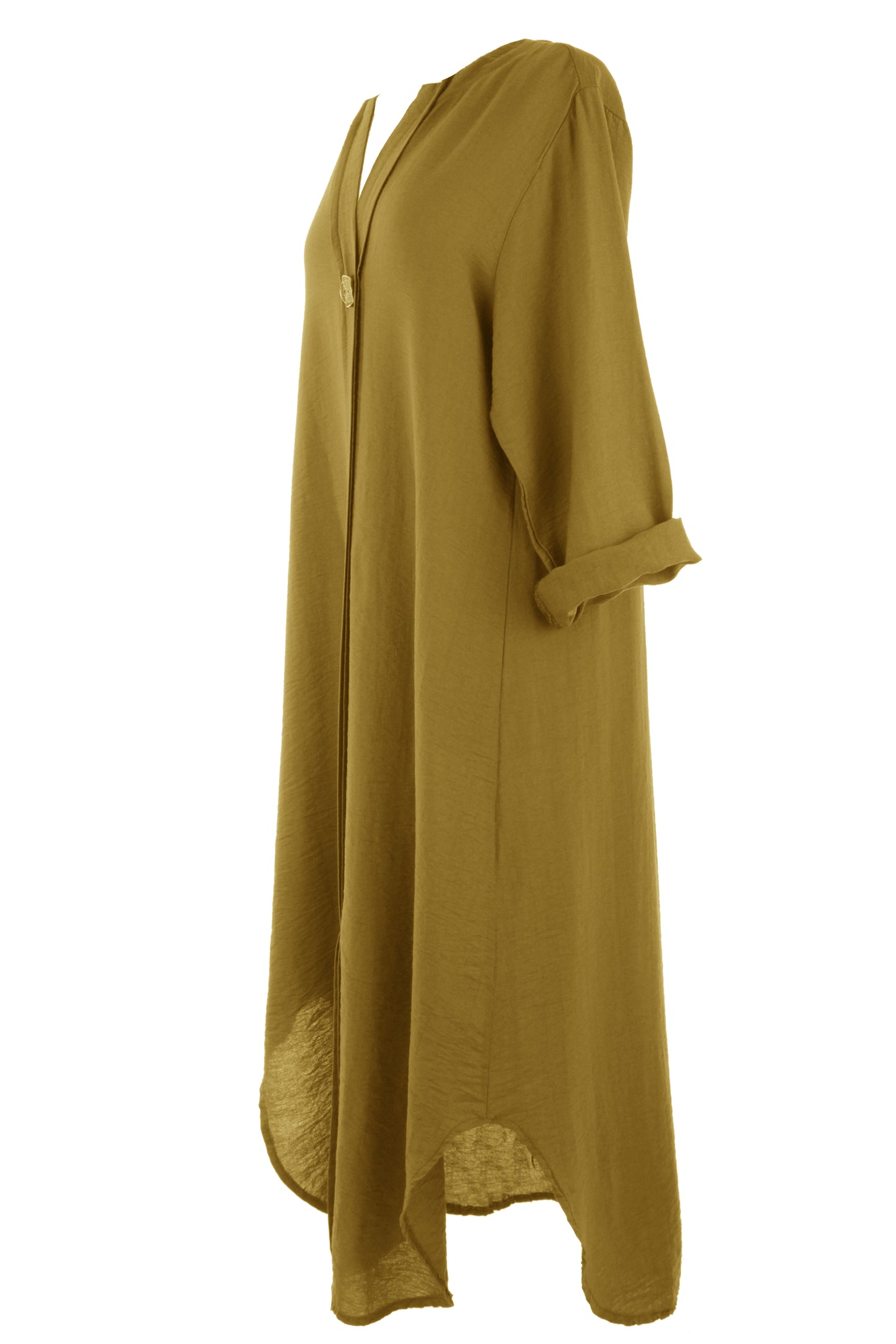 One Button Detail Midi Dress